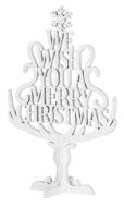MagicHome Dekorácia Vianoce Woodeco, Stromček s textom 4ks - cena, porovnanie