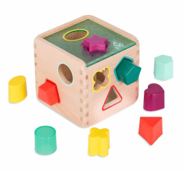 B-Toys Kocka drevená s vkladacími tvarmi Wonder Cube