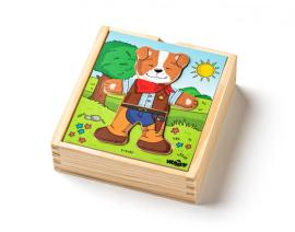 Woody Puzzle šatníková skriňa Psík, 18 dielov