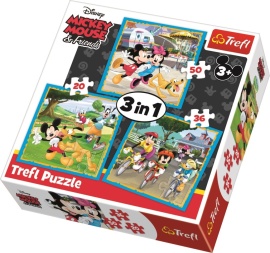 Trefl Puzzle 3v1 Mickey Mouse s priateľmi