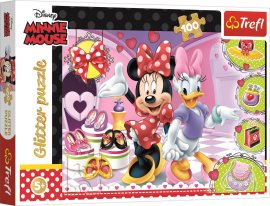 Trefl Glitrové puzzle - Minnie a drobnosti 100