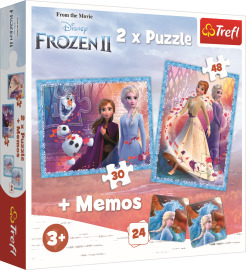 Trefl Puzzle 2v1 + pexeso Záhadná krajina Disney Frozen 2