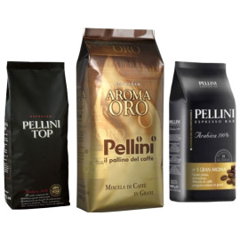Pellini 3kg balíček TOP, Aroma Oro, Gran Aroma N. 3 zrnková káva
