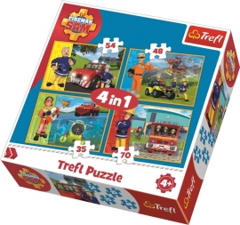 Trefl Puzzle Požárník Sam v akci 4v1