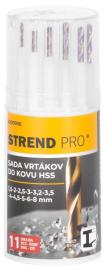 Strend Pro Sada vrtákov do kovu, 13,3x5,4x5,4 cm, bal. 11 ks