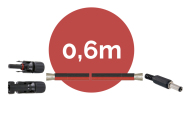 Viking Solárny nabíjací kábel s konektormi MC4 - JACK 5.5/2.1 0,6m - cena, porovnanie