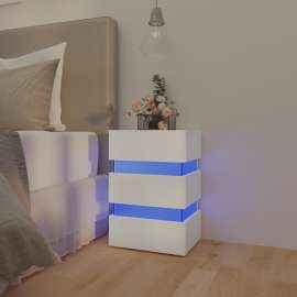 vidaXL LED nočný stolík biely 45x35x67 cm drevotrieska