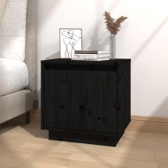 vidaXL Nočný stolík čierny 40x30x40 cm masívne borovicové drevo - cena, porovnanie