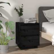 vidaXL Nočný stolík čierny 40x35x50 cm masívne borovicové drevo - cena, porovnanie