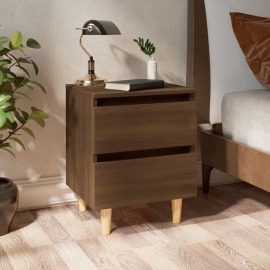 vidaXL Nočný stolík s drevenými nohami hnedý dub 40x35x50 cm