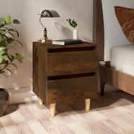 vidaXL Nočný stolík s drevenými nohami tmavý dub 40x35x50 cm - cena, porovnanie