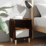 vidaXL  Nočný stolík s nohami z masívneho dreva dymový dub 40x30x50 cm - cena, porovnanie