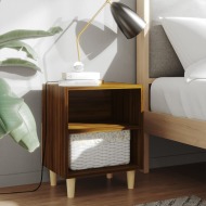 vidaXL Nočný stolík s nohami z masívneho dreva hnedý dub 40x30x50 cm - cena, porovnanie