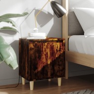 vidaXL Nočný stolík s nohami z masívneho dreva tmavý dub 40x30x50 cm - cena, porovnanie