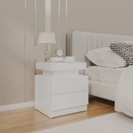 vidaXL Nočný stolík vysokolesklý biely 45x35x52 cm drevotrieska - cena, porovnanie