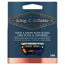 Gillette KING C. GILLETTE Shave&Edging 3 ks