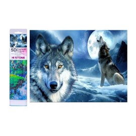 DR NO-1005264 5D Diamantová mozaika - vlk v zime