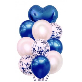 DR 5859_2 Mix balónov v odtieni modrej 10 ks Tmavo modrá