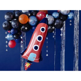 DR FB61 Fóliový balón - Raketa - červená, 44x115cm