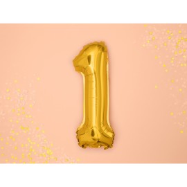 Party Deco Fóliový balón - zlatý - číslo, 35 cm 1