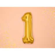 Party Deco Fóliový balón - zlatý - číslo, 35 cm 1 - cena, porovnanie