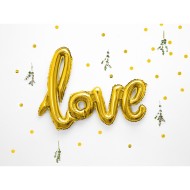 Party Deco Fóliový balón - Love, Zlatý 73x59cm - cena, porovnanie