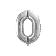 Party Deco Fóliový balón - Číslo, strieborný 86cm 0 - cena, porovnanie