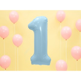 Party Deco Fóliový balón - Číslo, svetlo modrý 86cm 1