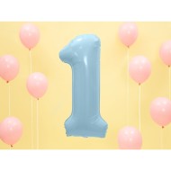 Party Deco Fóliový balón - Číslo, svetlo modrý 86cm 1 - cena, porovnanie