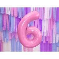 Party Deco Fóliový balón - Číslo, ružový 86cm 6 - cena, porovnanie