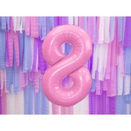 Party Deco Fóliový balón - Číslo, ružový 86cm 8 - cena, porovnanie