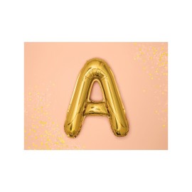 Party Deco Fóliový balón - zlatý - písmeno, 35 cm A