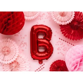 Party Deco Fóliový balón - červený - písmeno, 35 cm B