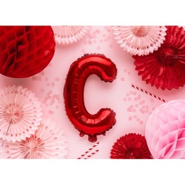 Party Deco Fóliový balón - červený - písmeno, 35 cm C