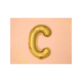 Party Deco Fóliový balón - zlatý - písmeno, 35 cm C