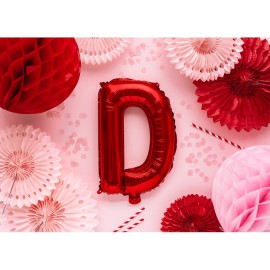 Party Deco Fóliový balón - červený - písmeno, 35 cm D