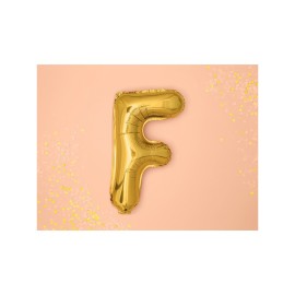 Party Deco Fóliový balón - zlatý - písmeno, 35 cm F