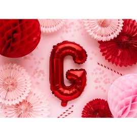 Party Deco Fóliový balón - červený - písmeno, 35 cm G