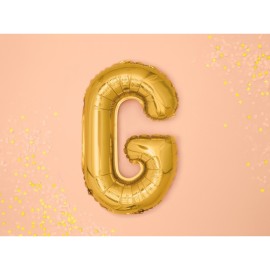 Party Deco Fóliový balón - zlatý - písmeno, 35 cm G