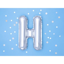 Party Deco Fóliový balón - strieborný - písmeno, 35 cm H