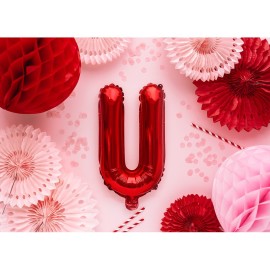 Party Deco Fóliový balón - červený - písmeno, 35 cm U