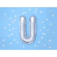 Party Deco Fóliový balón - strieborný - písmeno, 35 cm U - cena, porovnanie