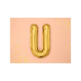 Party Deco Fóliový balón - zlatý - písmeno, 35 cm U
