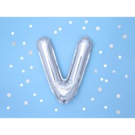 Party Deco Fóliový balón - strieborný - písmeno, 35 cm V - cena, porovnanie