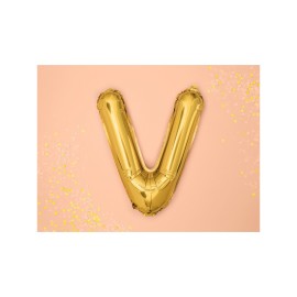 Party Deco Fóliový balón - zlatý - písmeno, 35 cm V