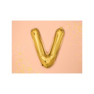 Party Deco Fóliový balón - zlatý - písmeno, 35 cm V - cena, porovnanie