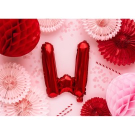 Party Deco Fóliový balón - červený - písmeno, 35 cm W