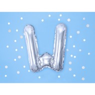 Party Deco Fóliový balón - strieborný - písmeno, 35 cm W - cena, porovnanie