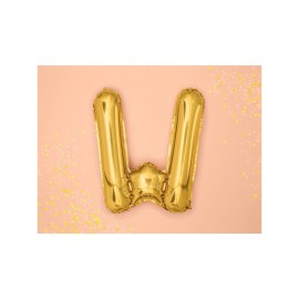 Party Deco Fóliový balón - zlatý - písmeno, 35 cm W