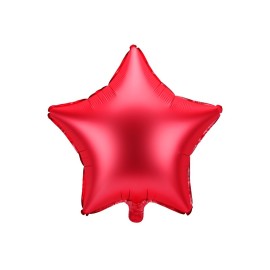 Party Deco Fóliový balón - Matná hviezda - 48cm Červená